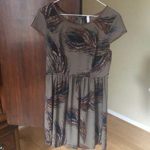 Kensie ASO Allison Argent Peacock Feather Dress